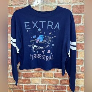 Disney Stitch Extra Terrestrial Crop Top sz L